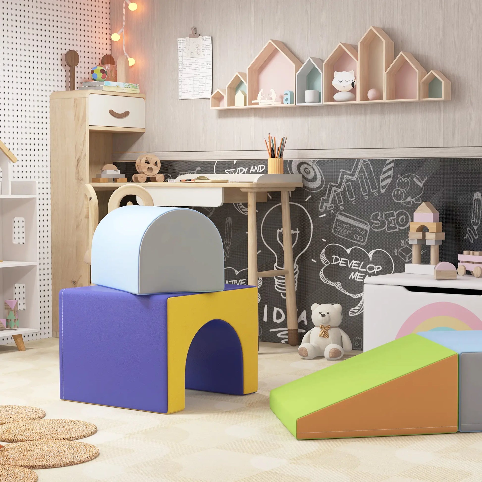 4 Piece Foam Play Set, Toddlers and Children, Dark Baby Gym & Playmats at Gallery Canada