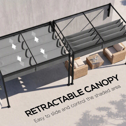 10' x 7' Metal Pergola, Retractable Roof For Grill Garden Patio Deck Pergolas at Gallery Canada
