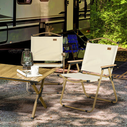 Set of 2 Lightweight Folding Camping Chairs, Portable, Beige Picnic Tables & Camping Chairs at Gallery Canada
