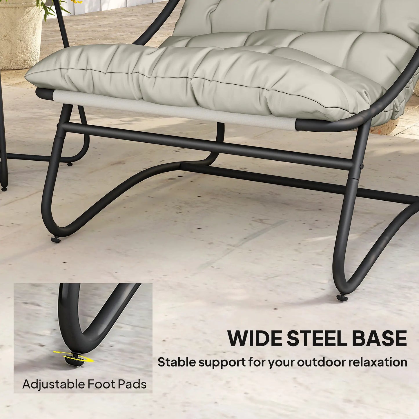 3 Piece Outdoor Bistro Set, Round Patio Table And Chairs, Light Grey