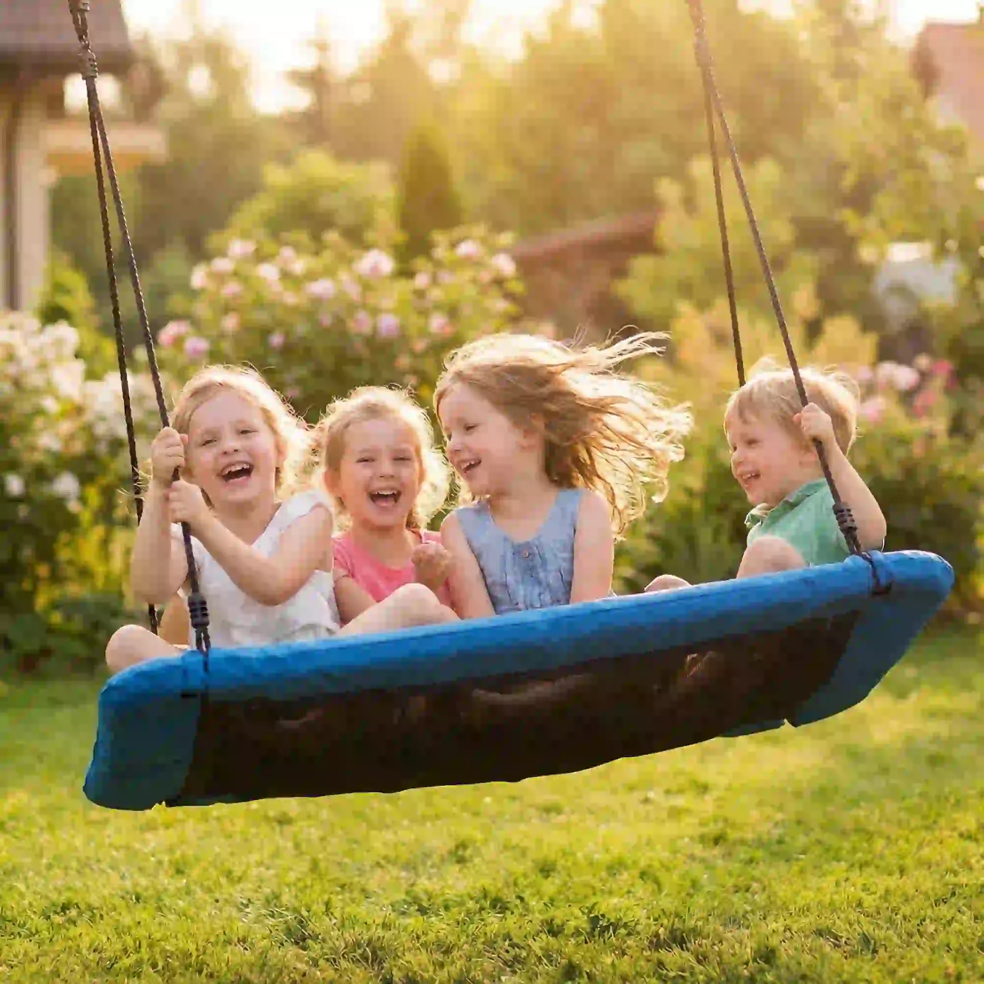 Adjustable Ropes Tree Straps Basket Swing, 58