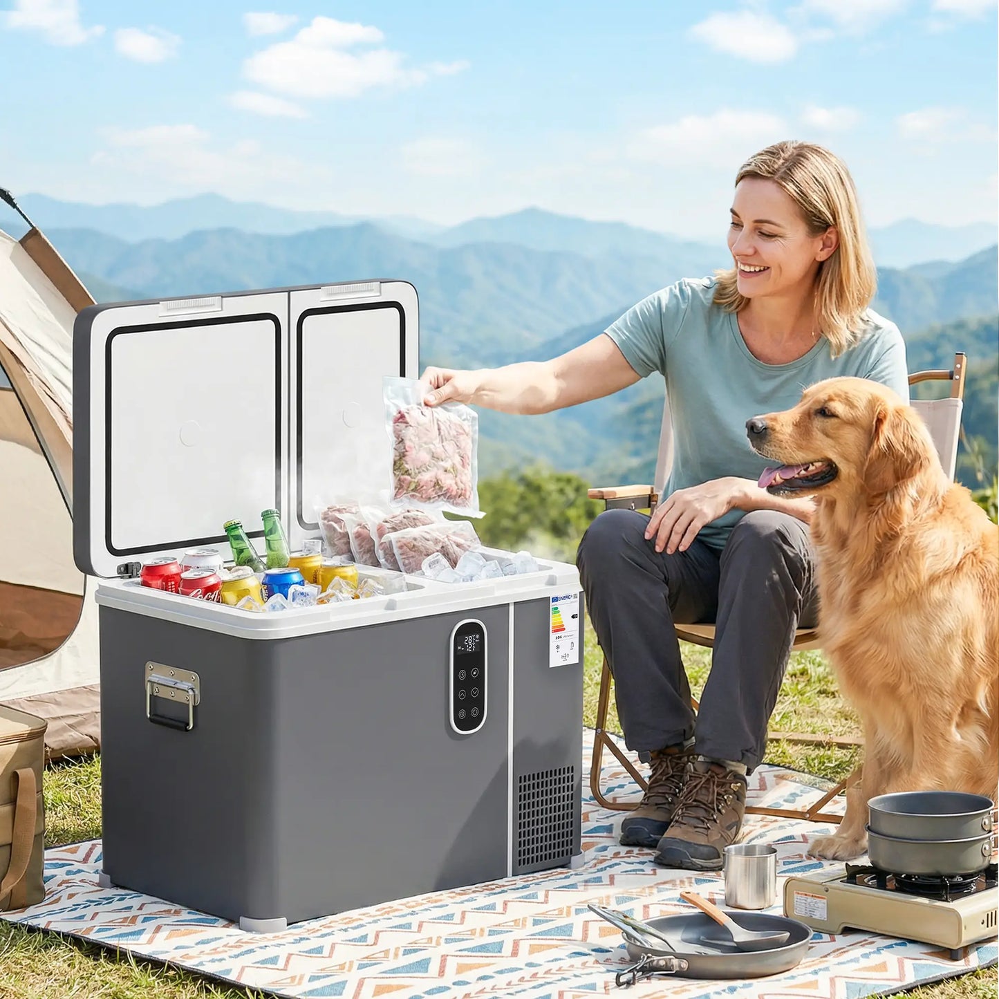12 Volt Car Refrigerator, Dual Zone 48 QT Car Fridge with App Control, 12/24V DC and 100-240V AC, Car Coolers at Gallery Canada