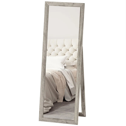 58" x 20" Floor Mirror, Full Body, Bedroom, Living Room, Wood Grain, Grey Full Length Mirrors Grey Wood Grain at Gallery Canada