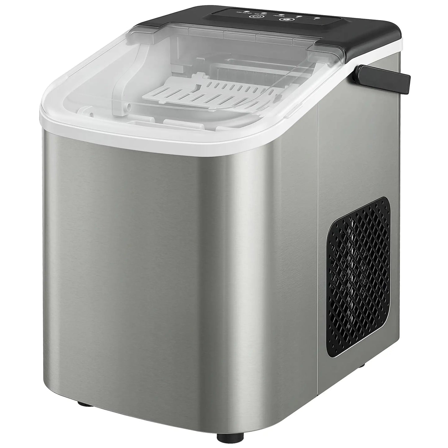 Portable Ice Maker, Self-Cleaning, 2 Bullet Ice Sizes, Silver Small Kitchen Appliances Silver, Transparent, Black at Gallery Canada