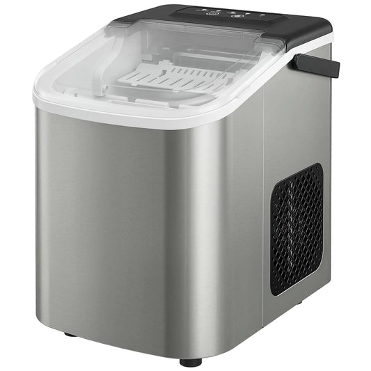 Portable Ice Maker, Self-Cleaning, 2 Bullet Ice Sizes, Silver Small Kitchen Appliances Silver, Transparent, Black at Gallery Canada