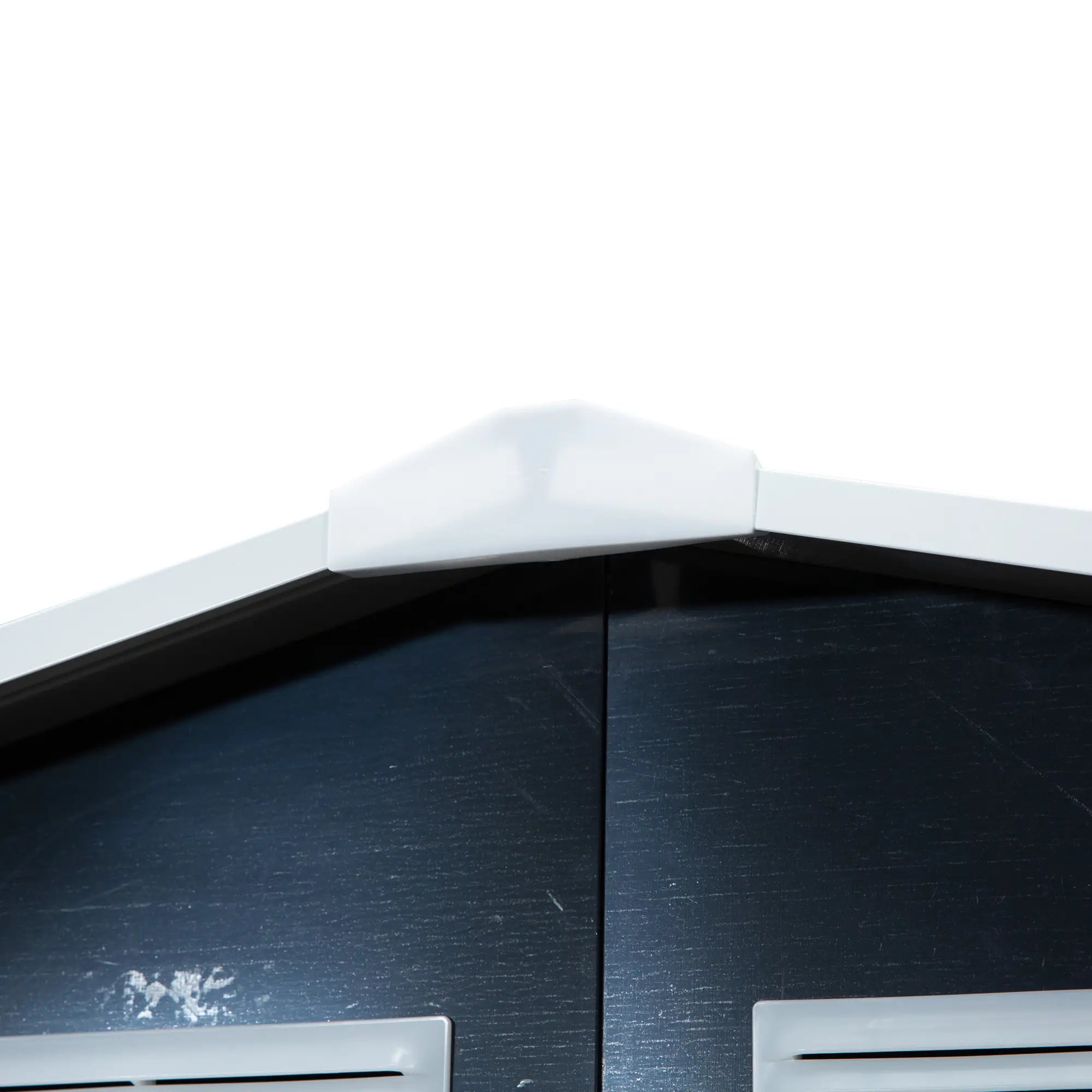 9.1'x6.4'x6.3' Garden Storage Shed, Foundation Kit, Metal Tool House, Double Doors, Dark Grey Sheds at Gallery Canada