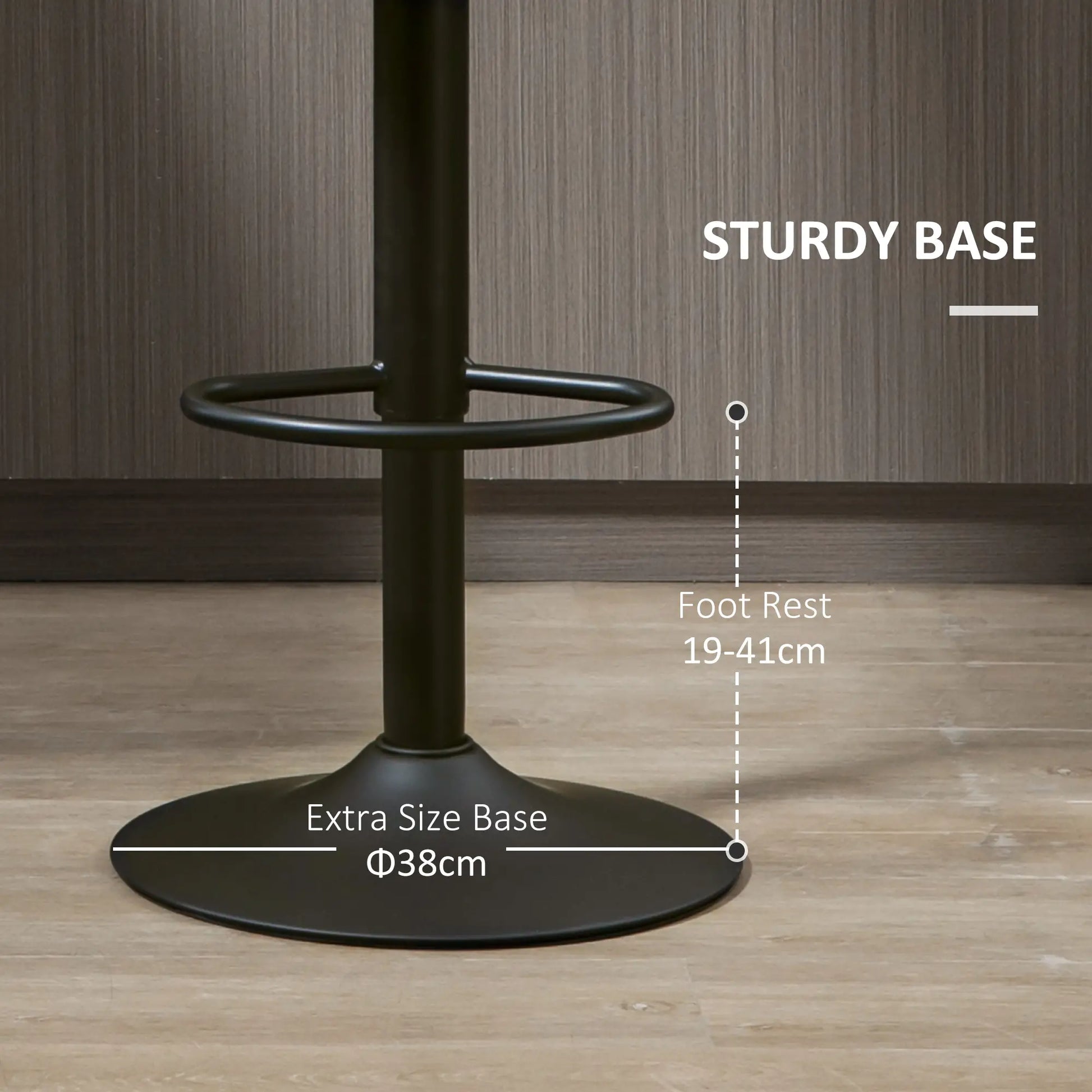 Adjustable Bar Stools Set of 2, Swivel with Footrest, PU Leather Round Top, Dark Grey Bar Stools at Gallery Canada