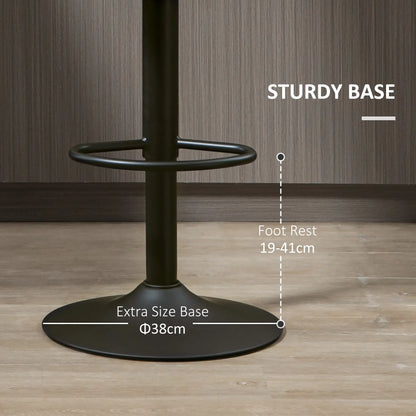 Adjustable Bar Stools Set of 2, Swivel with Footrest, PU Leather Round Top, Dark Grey Bar Stools at Gallery Canada