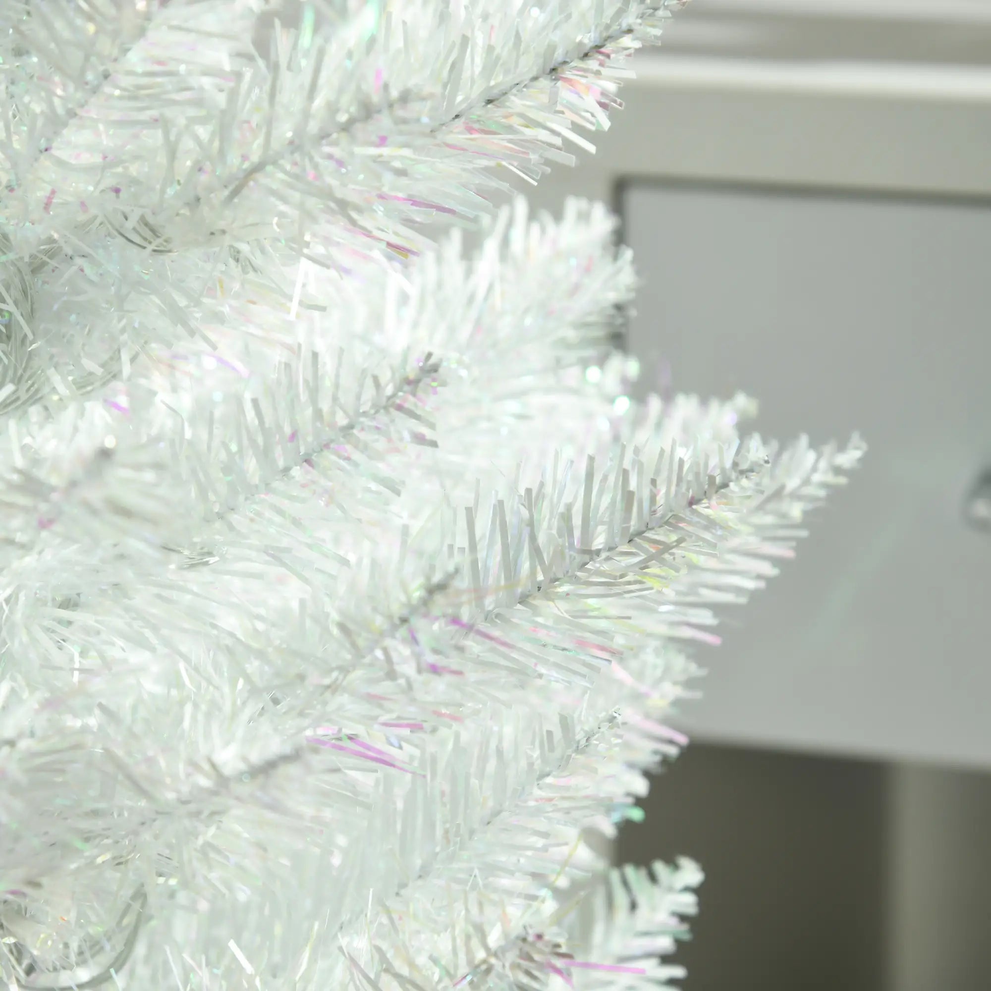 6' Pencil Artificial Christmas Tree, Colourful LED Lights, White Pencil Christmas Trees at Gallery Canada