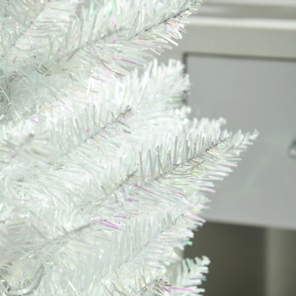 6' Pencil Artificial Christmas Tree, Colourful LED Lights, White Pencil Christmas Trees at Gallery Canada