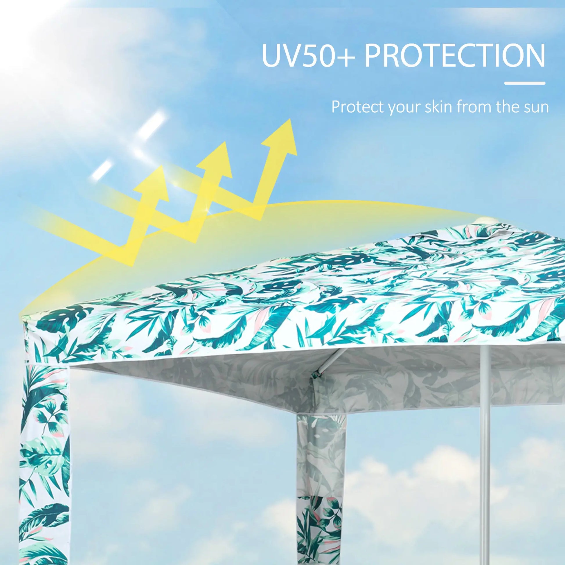 6.5' Beach Umbrella, UV50+ Sun Shade with Sandbags, Green Beach Umbrellas at Gallery Canada