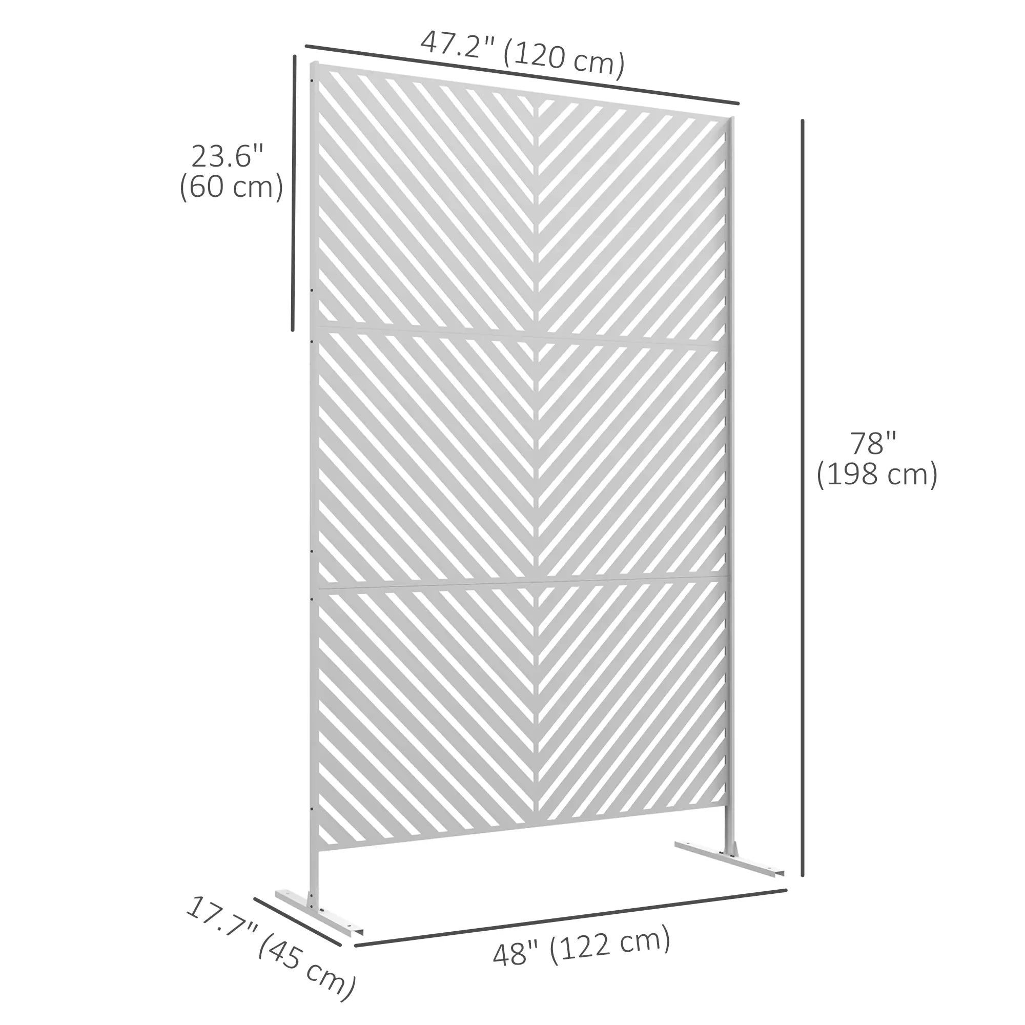 6.5FT Metal Privacy Screen, Triangle Style, White Side Awnings at Gallery Canada