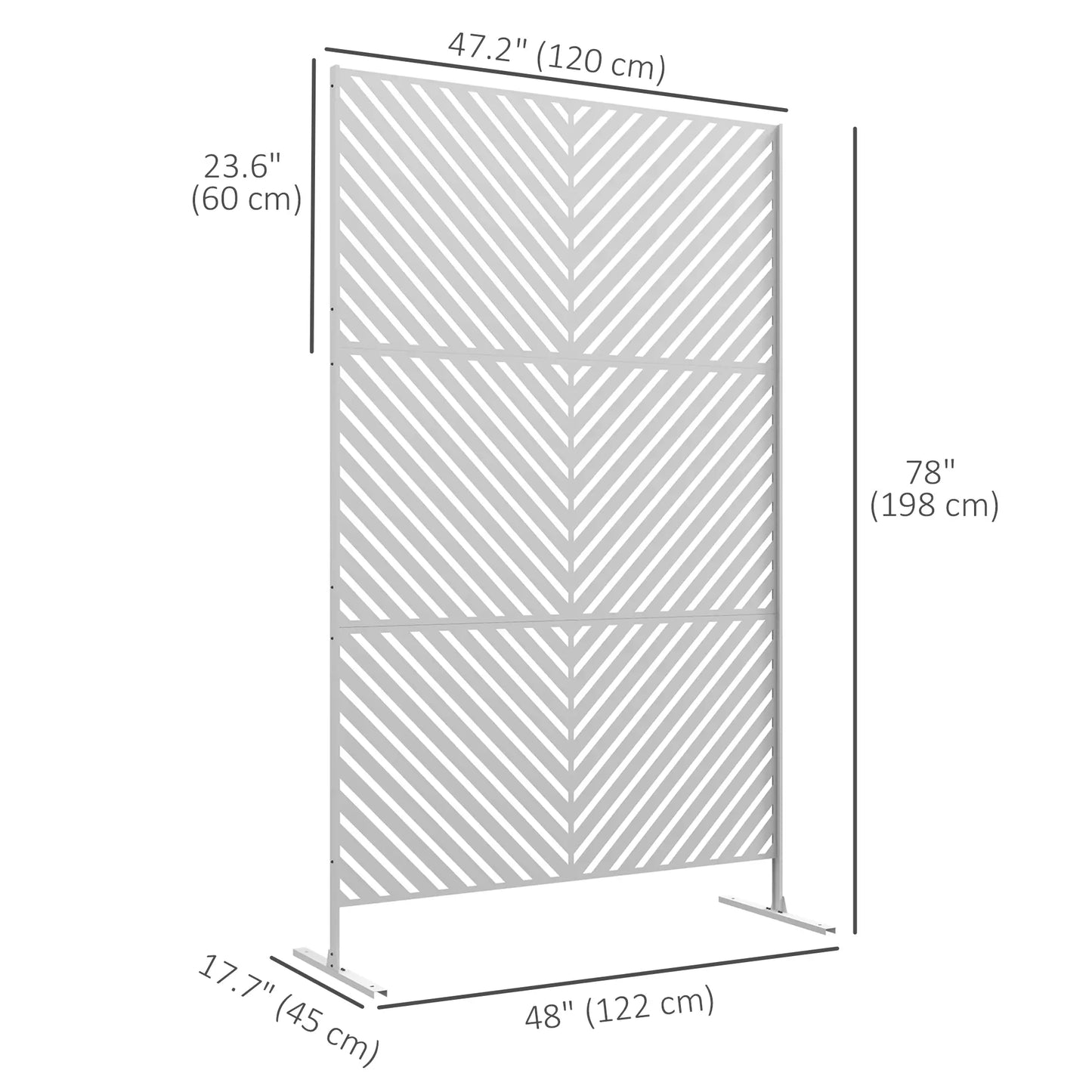 6.5FT Metal Privacy Screen, Triangle Style, White Side Awnings at Gallery Canada