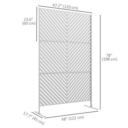6.5FT Metal Privacy Screen, Triangle Style, White Side Awnings at Gallery Canada