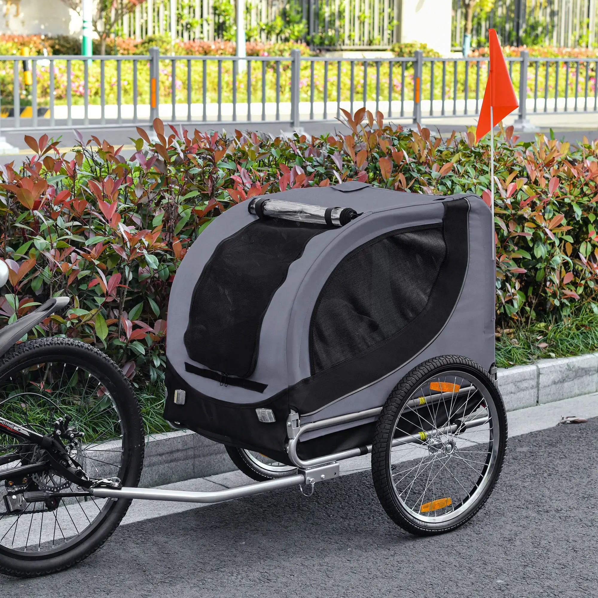 Dog Bike Trailer, Foldable, For Small Medium Dogs, Grey Dog Bike Trailers & Strollers at Gallery Canada