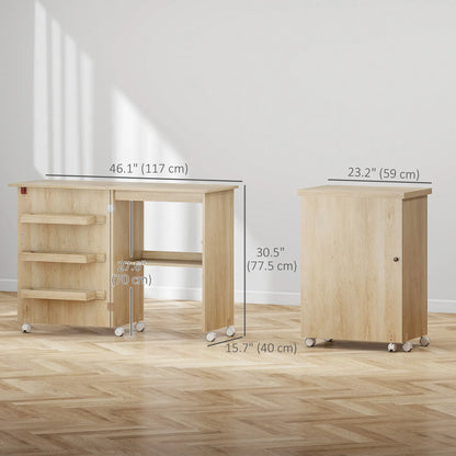 Sewing Machine Cabinet, Folding Table with Storage, Nature Wood Storage Cabinets at Gallery Canada