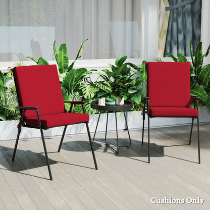 Outdoor Cushions Set of 2, Dining Chair Seat Cushions with Back, Fade-Resistant, Wine Red Patio Chair Cushions at Gallery Canada