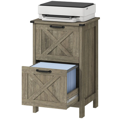 Vertical 2-Drawer Filing Cabinet, Rustic Farmhouse, Letter Size, Grey Wash Office Cabinets & Cupboards Grey Wash at Gallery Canada
