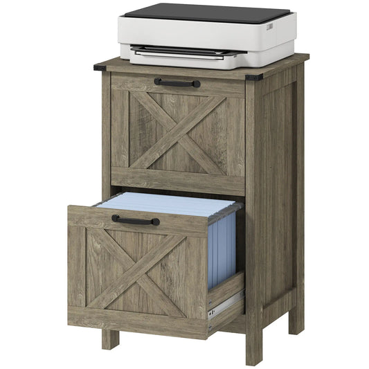 Vertical 2-Drawer Filing Cabinet, Rustic Farmhouse, Letter Size, Grey Wash Office Cabinets & Cupboards Grey Wash at Gallery Canada