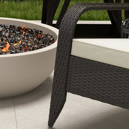 Wicker Adirondack Chair, Outdoor Rattan Chair with Cushions, Khaki Patio Chairs at Gallery Canada