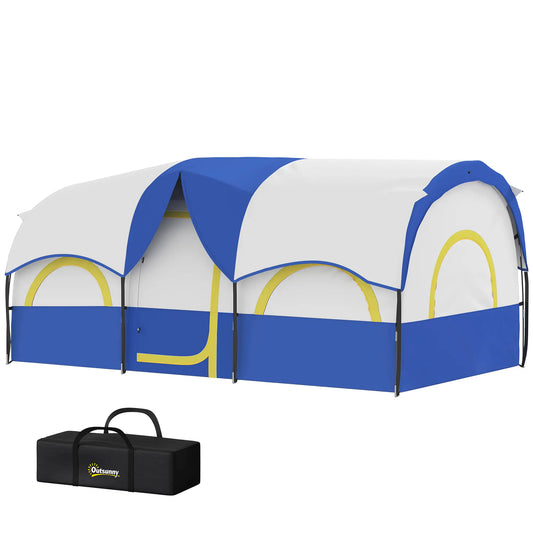 4-6 Person Camping Tent, 3 Room, 3000mm Waterproof, UPF30+, Blue Camping Tents Dark Blue at Gallery Canada