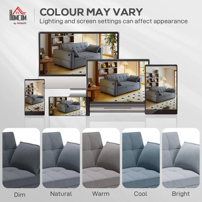 3-In-1 Convertible Sofa Bed, Pull Out Sleeper, Adjustable Backrest, Dark Grey 2-Seater Sofas at Gallery Canada