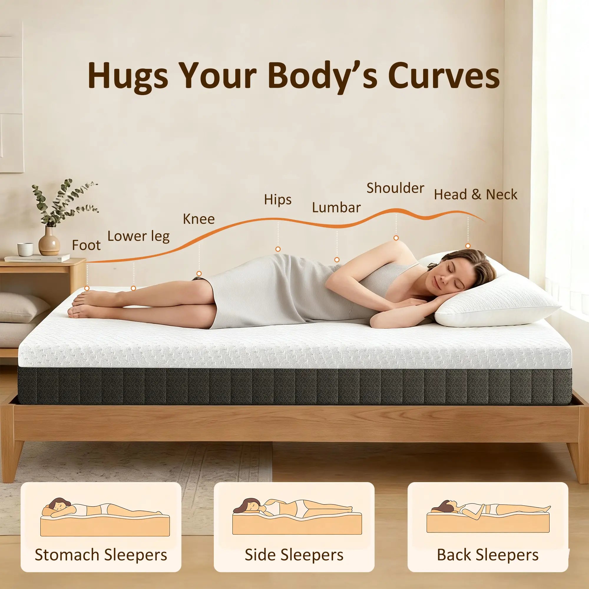 10 Inch Full Mattress, Pressure Relief, Lumbar Support, CertiPUR-US Certified Mattresses at Gallery Canada