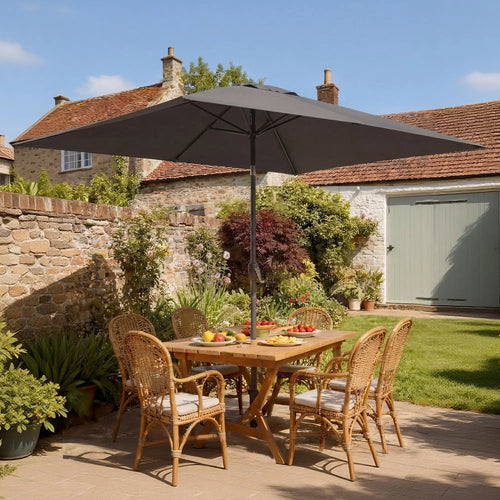 6.5x10ft Rectangle Patio Umbrella, Dark Grey