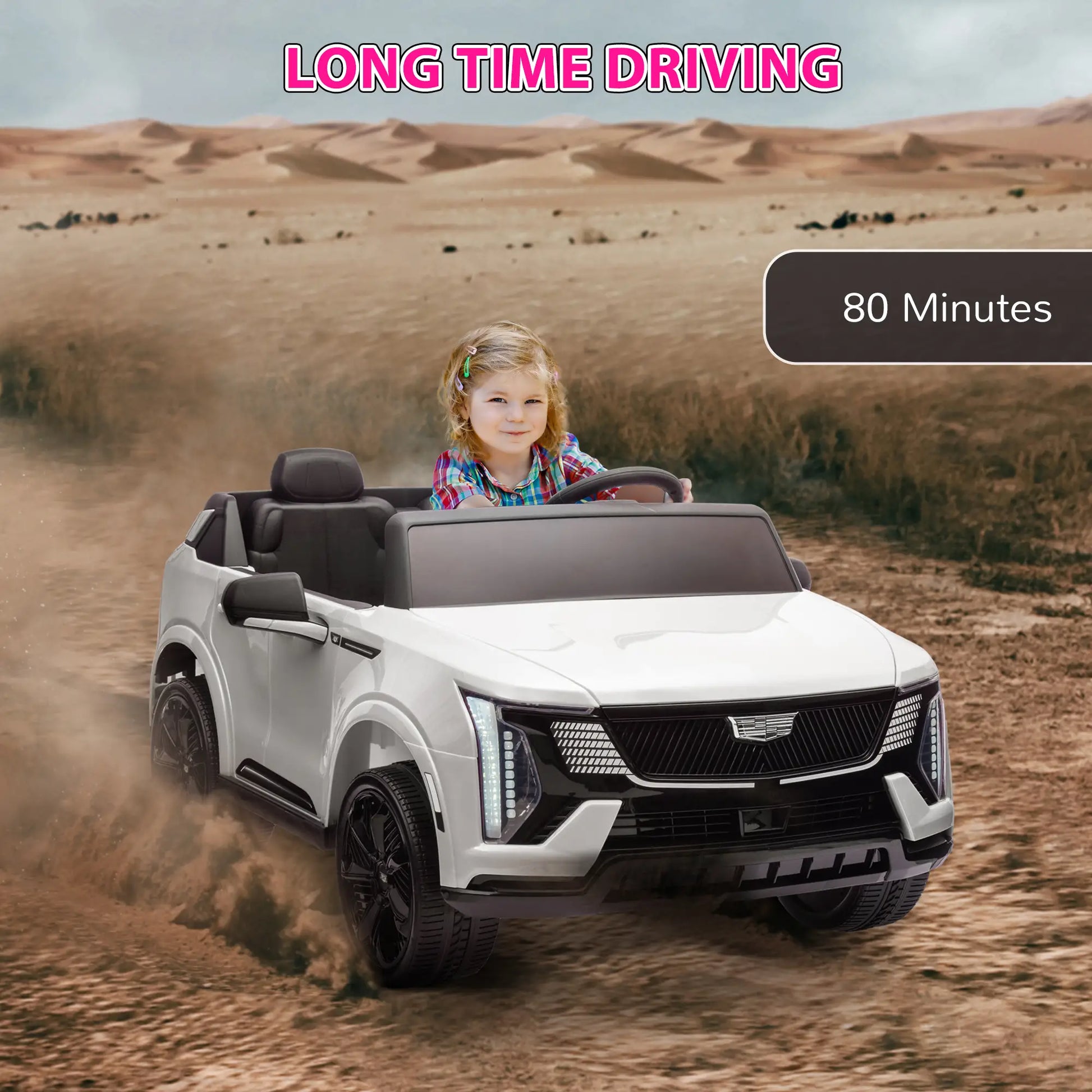 2-Seater Ride on Truck, 12V Kids Electric Car, Spring Suspension, White Electric Toy Cars at Gallery Canada