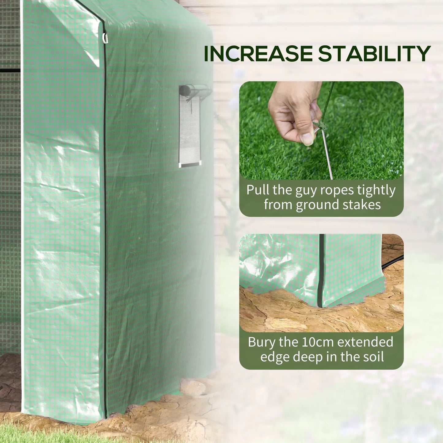 4.6' x 4.7' x 6.2' Walk-in Greenhouse, 3 Tier 8 Shelves, Reinforced PE Cover, Green Walk In Greenhouses at Gallery Canada