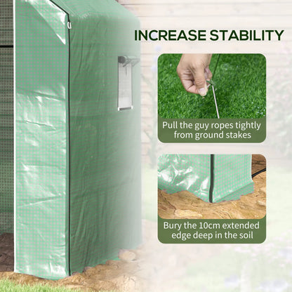 4.6' x 4.7' x 6.2' Walk-in Greenhouse, 3 Tier 8 Shelves, Reinforced PE Cover, Green Walk In Greenhouses at Gallery Canada