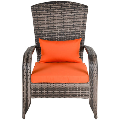 Patio Wicker Adirondack Chair, Outdoor PE Rattan, Orange Patio Chairs at Gallery Canada