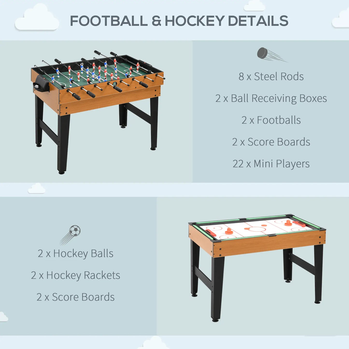 43'' Multi-Gaming Table, Billiards Hockey Tennis Foosball, Family Fun Game Tables at Gallery Canada