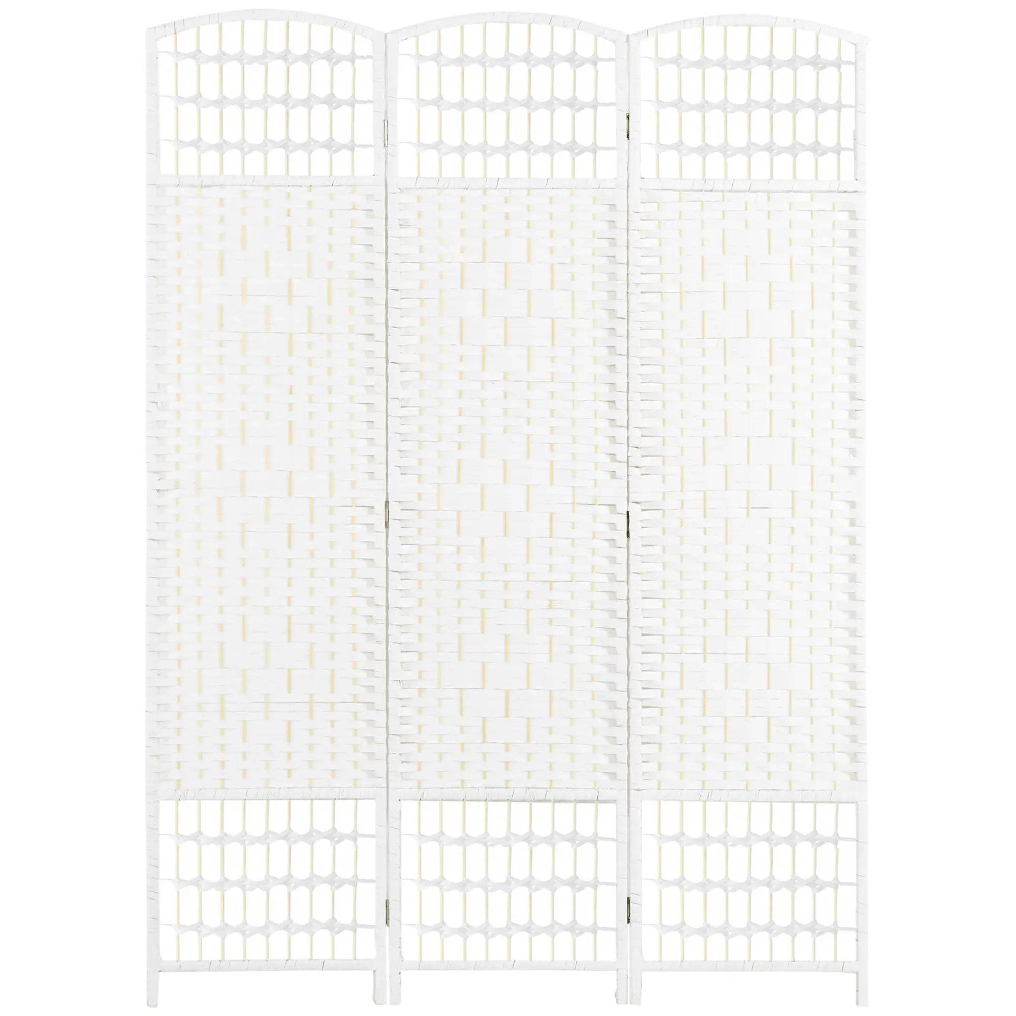 3 Panel Folding Room Divider, Portable Privacy Screen, White Room Dividers White at Gallery Canada