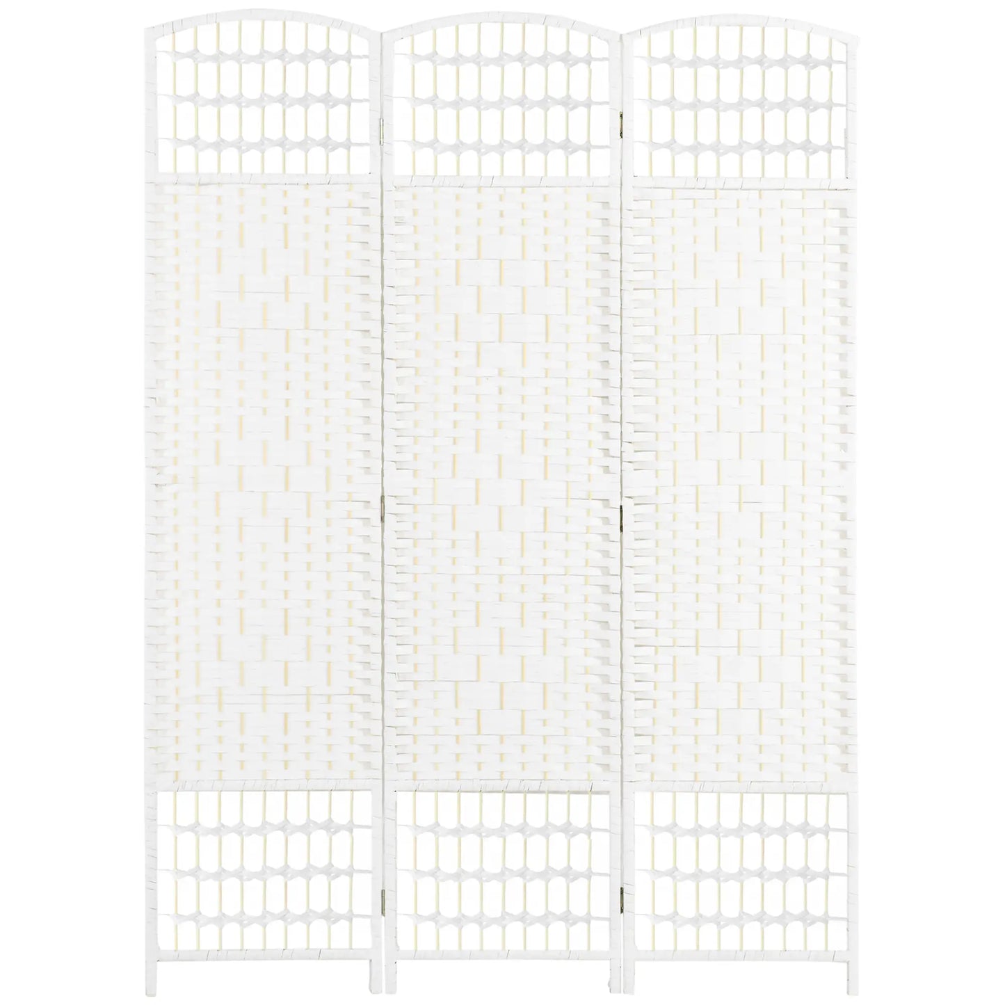 3 Panel Folding Room Divider, Portable Privacy Screen, White Room Dividers White at Gallery Canada