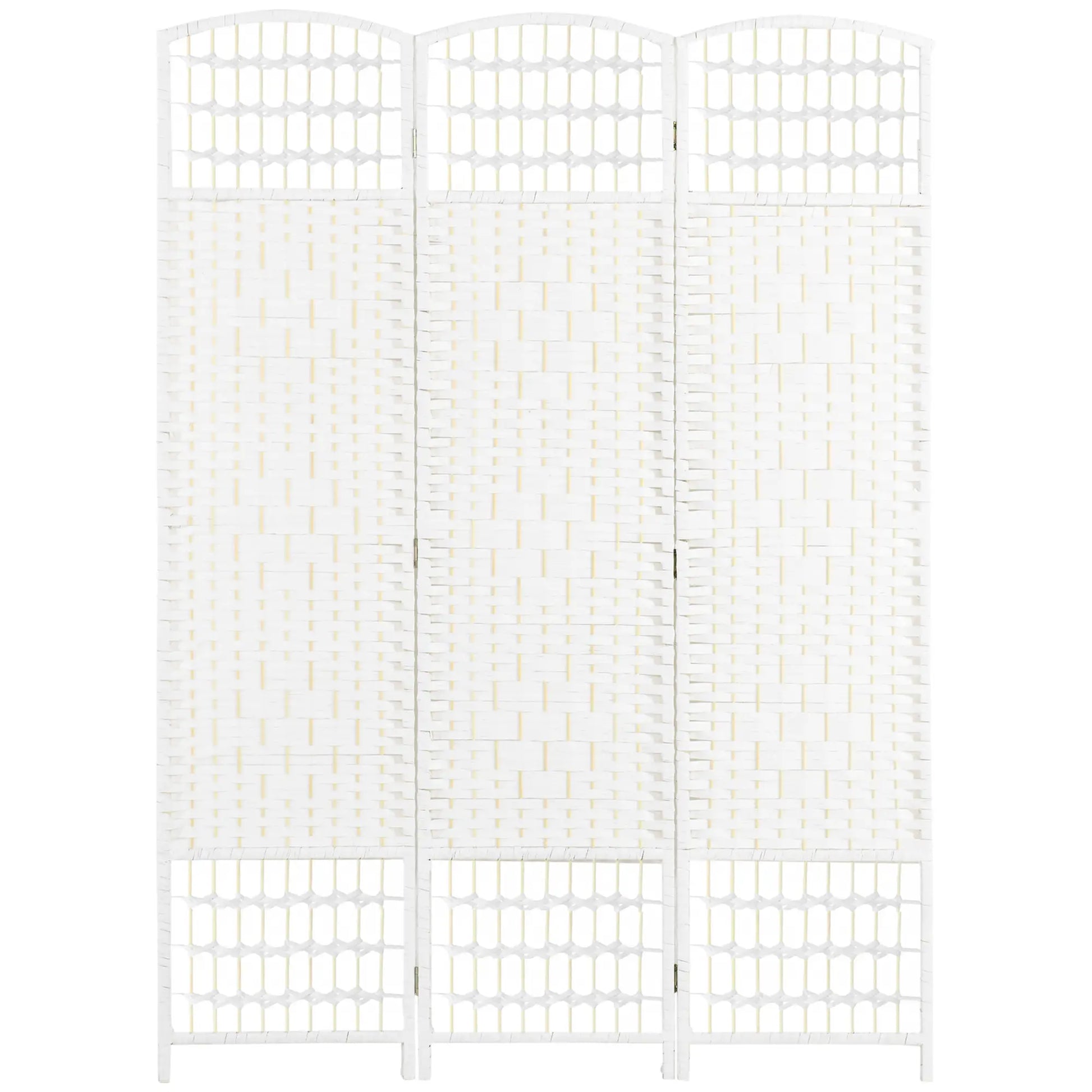 3 Panel Folding Room Divider, Portable Privacy Screen, White Room Dividers White at Gallery Canada