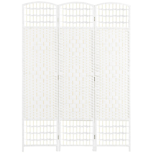 3 Panel Folding Room Divider, Portable Privacy Screen, White Room Dividers White at Gallery Canada