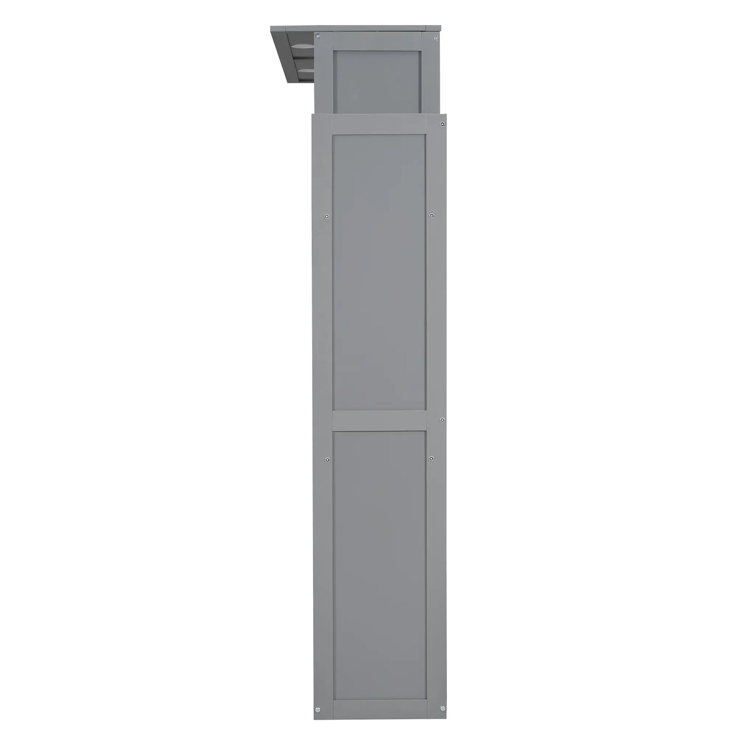 Murphy Bed with Shelves, LED Lights, Space-Saving Wall Bed, 91" L x 81" W x 84" H, Grey Bed Frames at Gallery Canada