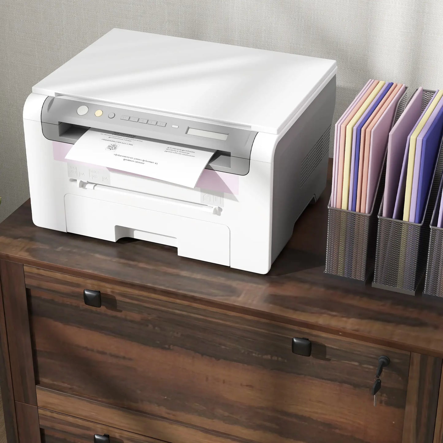 2 Drawer File Cabinet, Lockable, Adjustable Hanging Bar, Letter, A4, Legal Size, Brown Office Cabinets & Cupboards at Gallery Canada