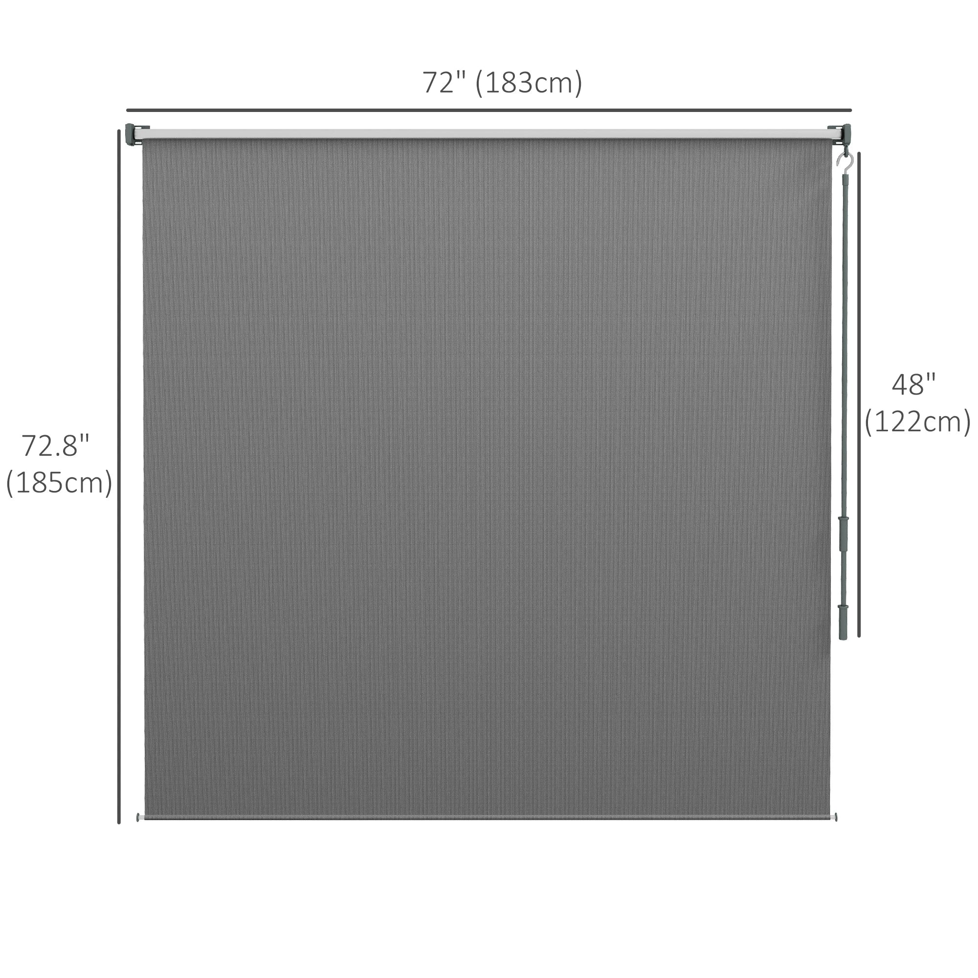 6' x 6' Outdoor Roller Shades, Cordless Porch Blinds, Light Grey Side Awnings at Gallery Canada