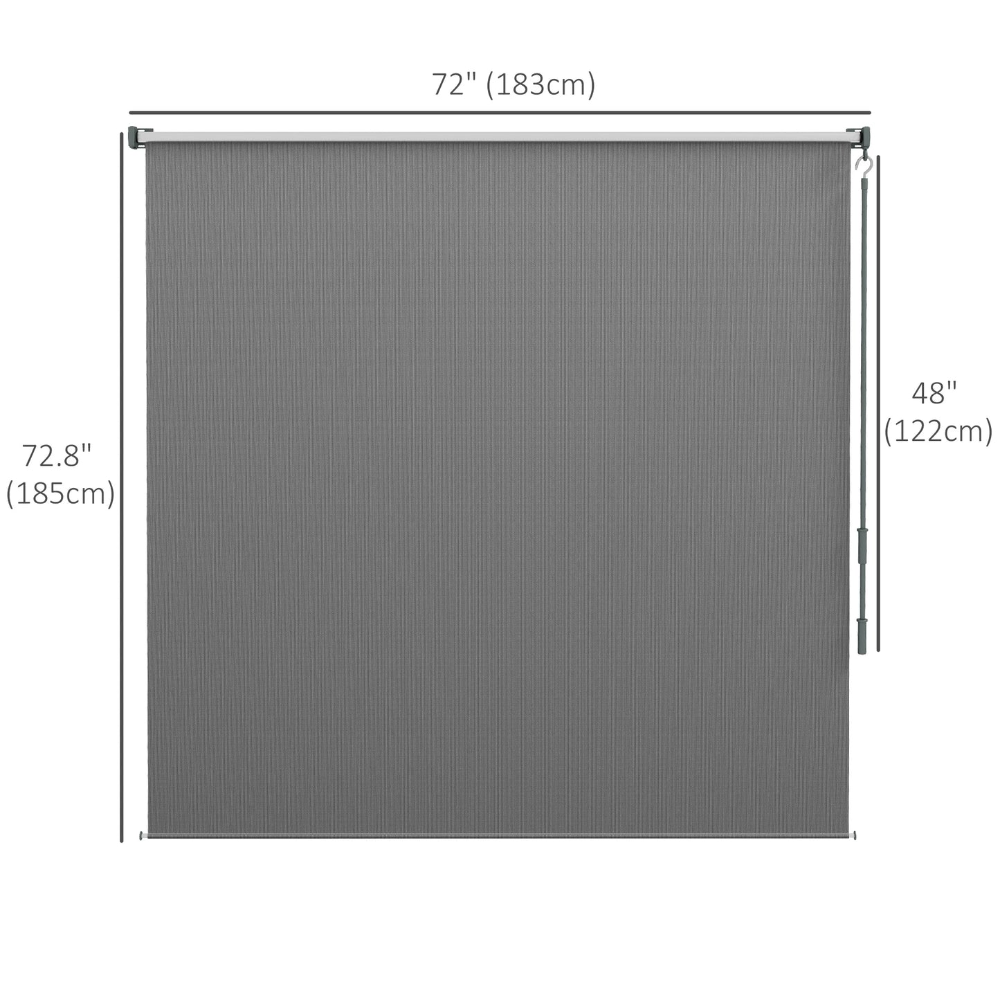 6' x 6' Outdoor Roller Shades, Cordless Porch Blinds, Light Grey Side Awnings at Gallery Canada