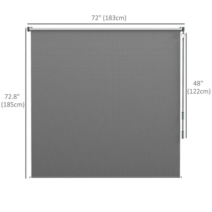 6' x 6' Outdoor Roller Shades, Cordless Porch Blinds, Light Grey Side Awnings at Gallery Canada