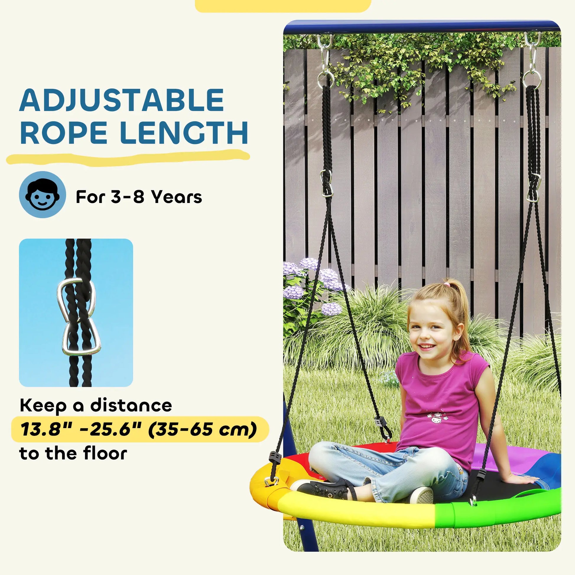 6 in 1 Kids Swing Set, Saucer Swing, Belt Swing, Disc Rope Swing, Ladder, Net, Basketball Hoop Gym Sets & Swings at Gallery Canada