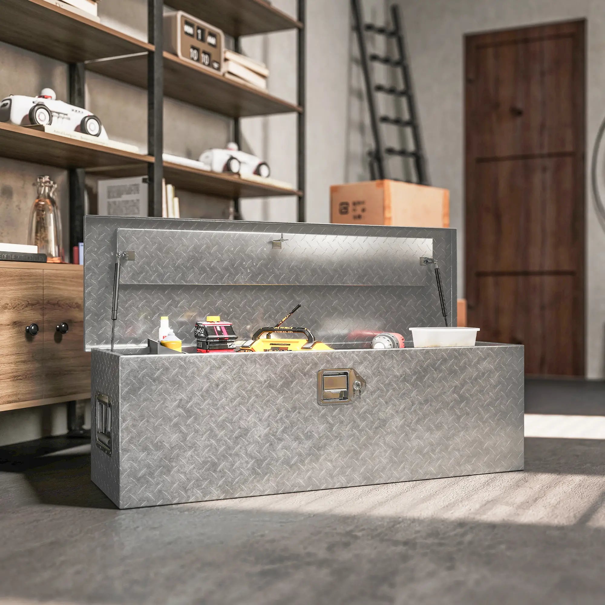 48 Inch Truck Bed Tool Box, Heavy Duty Aluminum Diamond Plate Trailer Tongue Box Tool Organizers at Gallery Canada
