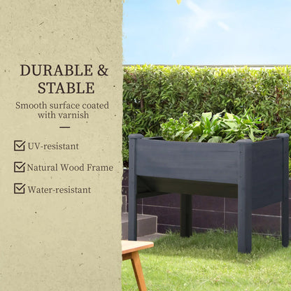 Wooden Raised Garden Stand, 48" x 24" x 32", Grey Raised Garden Beds at Gallery Canada