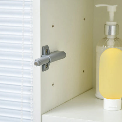 Tall Narrow Bathroom Cabinet with Doors, Drawer, Adjustable Shelves, High Gloss, White Bathroom Cabinets at Gallery Canada