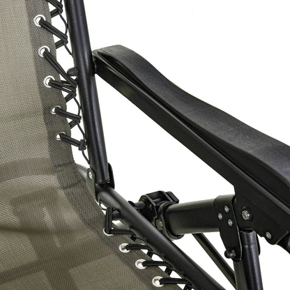 Adjustable Zero Gravity Recliner, Foldable Sun Lounger, Grey Outdoor Rocking Chairs at Gallery Canada