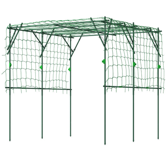 7.3 FT Tall Metal Garden Arch Trellis, For Climbing Plants, Green