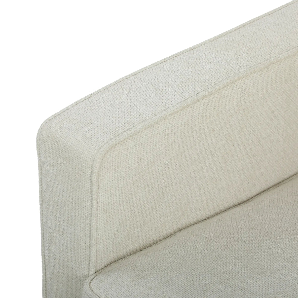 3 Seater Sofa Upholstered with Padded Cushion Modern Button Tufted Couch with Wood Legs, Cream White 3-Seater Sofas at Gallery Canada