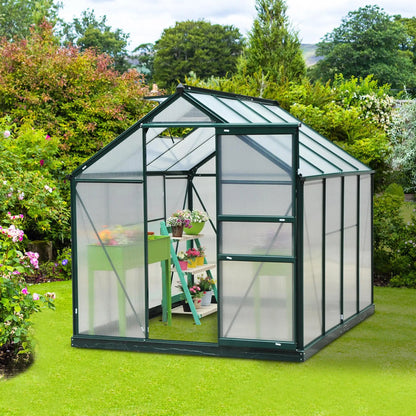 6.2' x 8.3' x 6.6' Polycarbonate Greenhouse, Walk-In w/ Slide Door, Clear Walk In Greenhouses at Gallery Canada